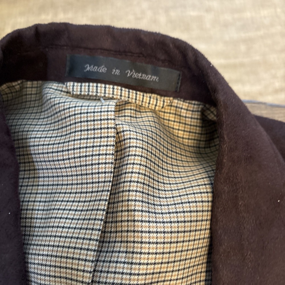 Chaps Ralph Lauren Blazer Mens 46L Brown Faux Suede Suit Jacket Sport Coat NEW - Picture 4 of 9